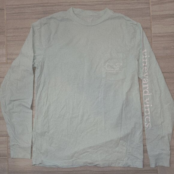 Vineyard Vines Long Sleeve Tee Shirt Whale Logo Pocket Women’s - Picture 1 of 8